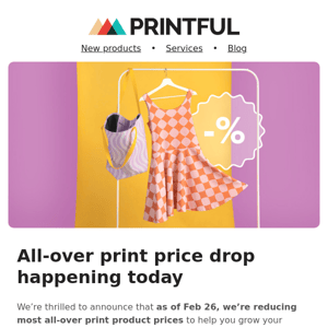 Exciting all-over print price drop 🚨