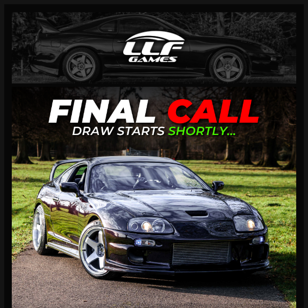 THE COUNTDOWN BEGINS!! ⏰ Win this 2JZ Toyota Supra at 10pm for 39p