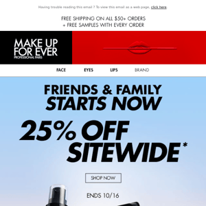 25% Off Starts Now