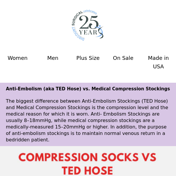 TED Hose - Anti-Embolism Stockings