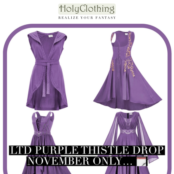 Limited Purple Thistle Drop Holy Clothing!