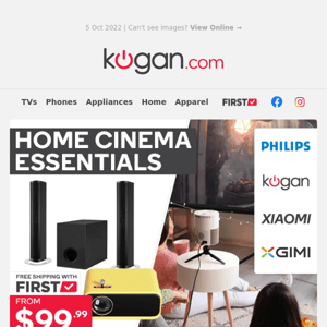 Bring the Cinema Home from $99.99 - Immersive Projectors, Sound Systems & More