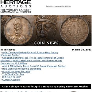 Coin News: Asian Coinage Featured in April 2 Hong Kong Spring Showcase Auction