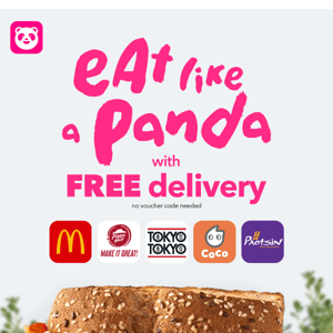 How to eat like a panda? Start by ordering. It's FREE delivery! 🐼