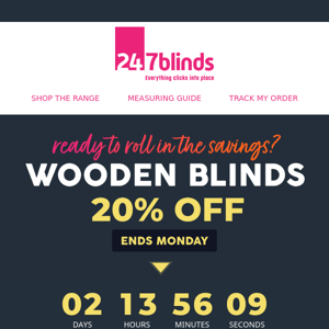 🤩 Weekend Surprise: 20% Off Wooden Blinds!