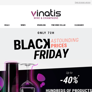 BLACK FRIDAY Starts at Vinatis! Up to -40%!