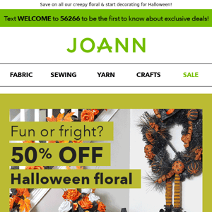 Build a Halloween bouquet with 50% off
