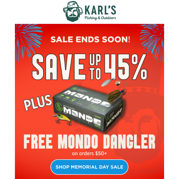 ENDS SOON! Up to 45% Off + Free Mondo Kit - Mystery Tackle Box