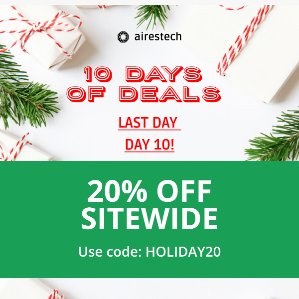 FINAL DAILY DEAL: 20% OFF SITEWIDE 🎁