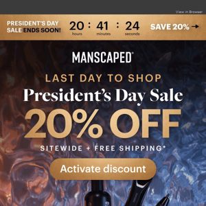 [ENDS TODAY] 20% OFF President’s Day Sale