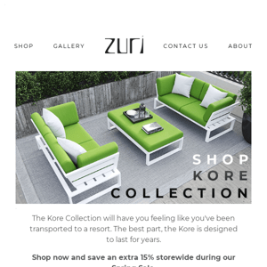 The Kore Outdoor Collection | 15% off