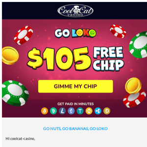 Win on the house, CoolCat Casino.