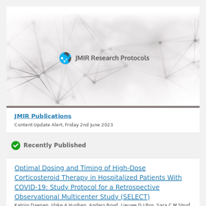 [JRP] Optimal Dosing and Timing of High-Dose Corticosteroid Therapy in Hospitalized Patients With COVID-19: Study Protocol for a Retrospective Observa