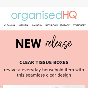 Introducing: The New Clear Tissue Box Storage Solution!