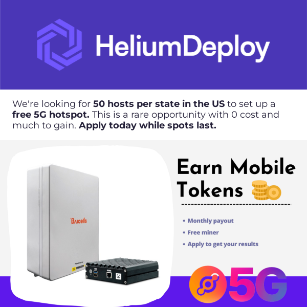 Host a 5G Helium Hotspot - Apply Today
