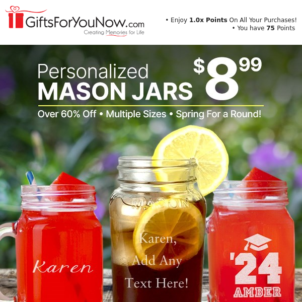 Cheers To This Deal! $8.99 Personalized Mason Jars