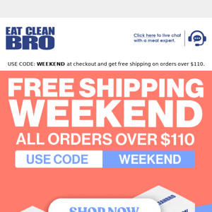 Free shipping this weekend only!