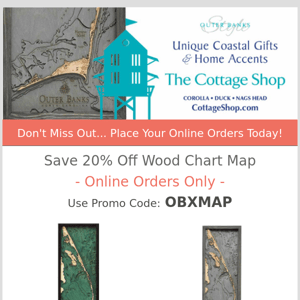 3-D Outer Banks Wood Chart On Sale Now!! Flash Online Sale...