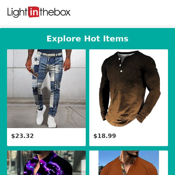 Hi light-in-the-box, still need THE Men's Printed Dress Pants?