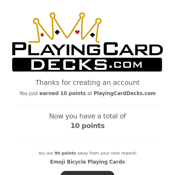 You just earned 10 points at PlayingCardDecks.com