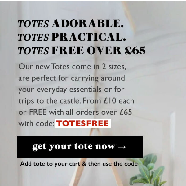 Totes Adorable. Totes Practical. Totes FREE over £65 🧳