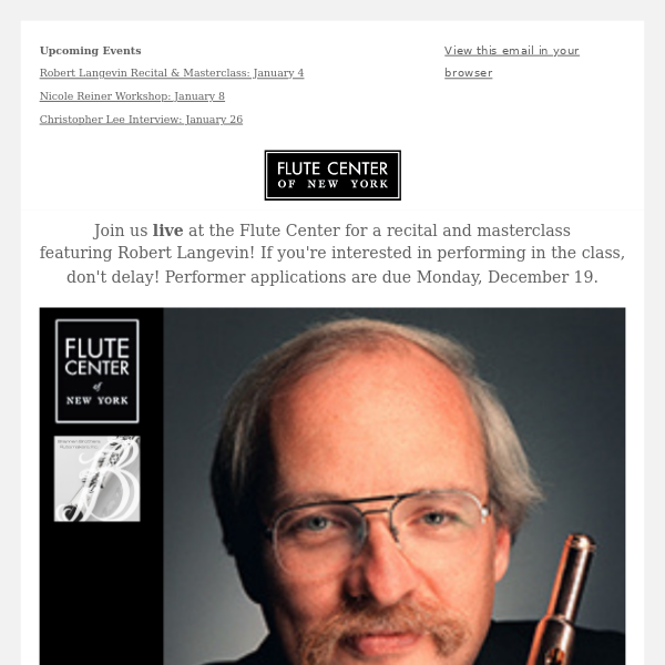 🌟 Robert Langevin Live at the Flute Center 🌟