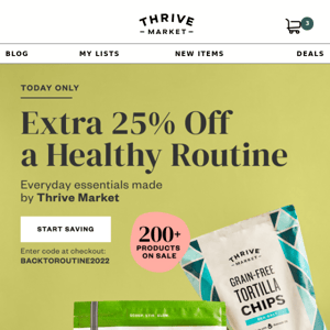 Get back to routine with an EXTRA 25% off 💚