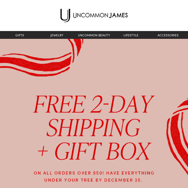 Our gift to you: FREE 2-day shipping