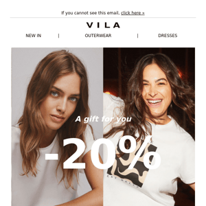 Vila Clothes, enjoy 20% off your first order now!