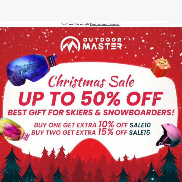 Outdoor Master's Christmas sale is on now! 🌲