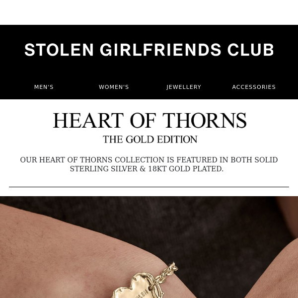 Stolen Girlfriends Club Cold Heart Bracelet - Gold