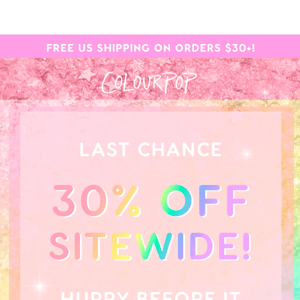 ⏰ LAST CALL! 30% off sitewide ends tonight ⏰