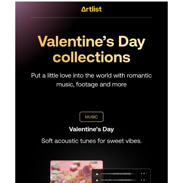 Artlist.io, get romantic Valentine’s Day assets