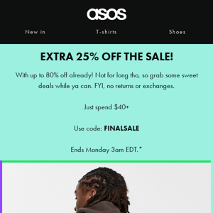 Last savings! Extra 25% off... 🚨🔥