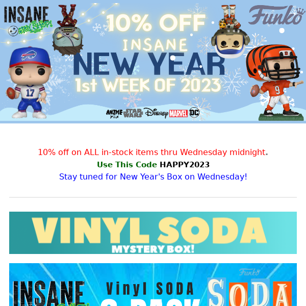 🎊🎊10% off All IN-STOCK Thru Wed + Free Exclusive Pop w/ 6-Pack of SODAS's  + a large collection was just added!🎊🎊