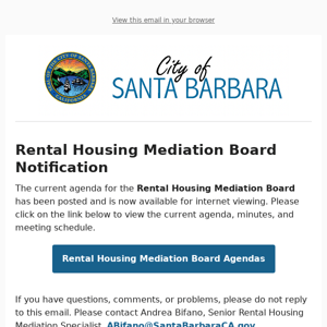 Rental Housing Mediation Board - Agenda Posting Notification