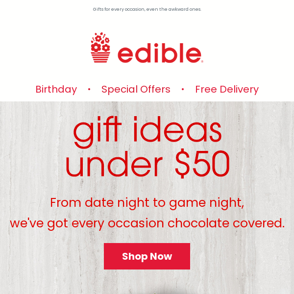 Free Delivery + Gifts Under $50