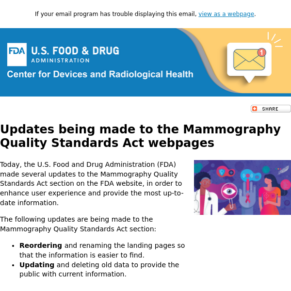 Updated Mammography Quality Standards Act web page