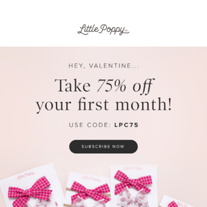 Get February bows for 75% off! 😍