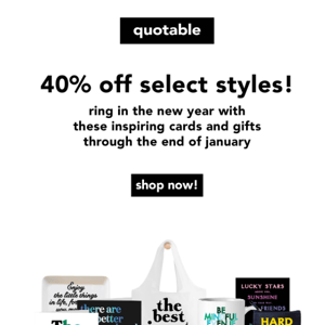 40% off select styles!