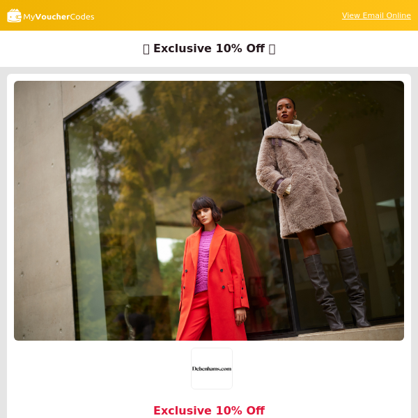 Exclusive 10% Off at Debenhams