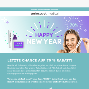 Hey du deine letzte Chance auf 70 % Rabatt!