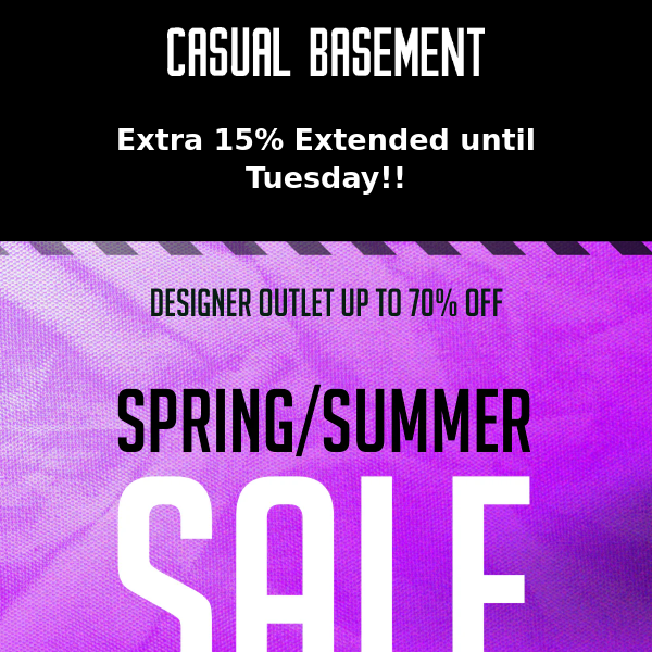 Bank holiday - Extra 15% off!