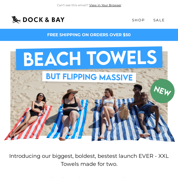 NEW: XXL Towels for TWO