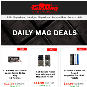 I Spy Some Midweek Deals | CCI Blazer 9mm 124gr FMJ 50 Round Box For $11.99