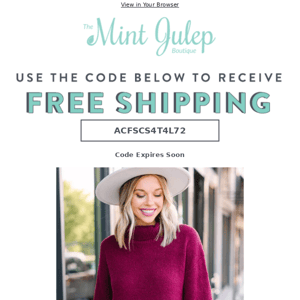 Last Chance For Free Shipping! ⏰