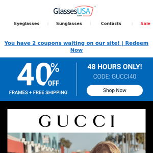 You'll ❤️this: Style up with Gucci 👓 and 🕶️ at prices you'll love even more!