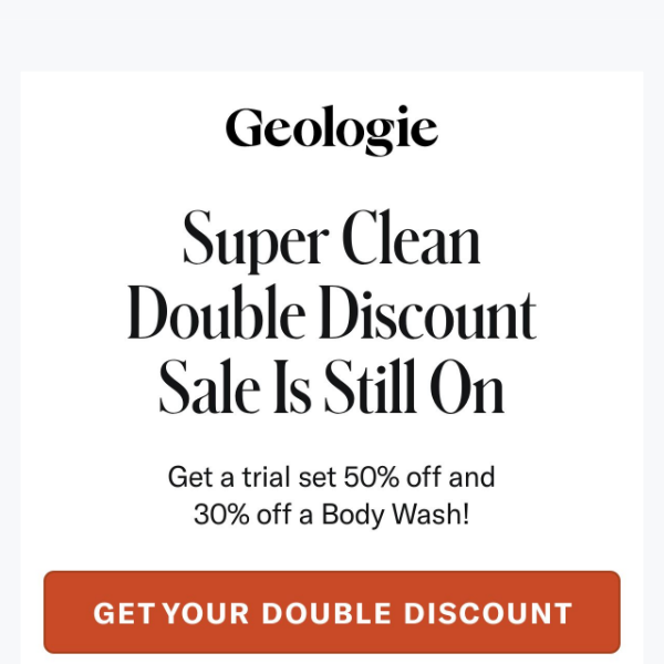 PSST...🤫50% off trial sets + 30% off NEW Body Wash still going!