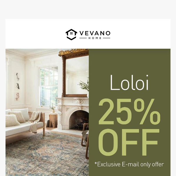 Get 25% off Loloi email exclusive!