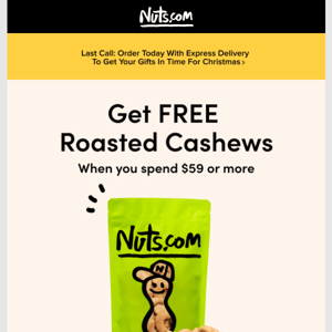 FREE Roasted Cashews Inside 🚨